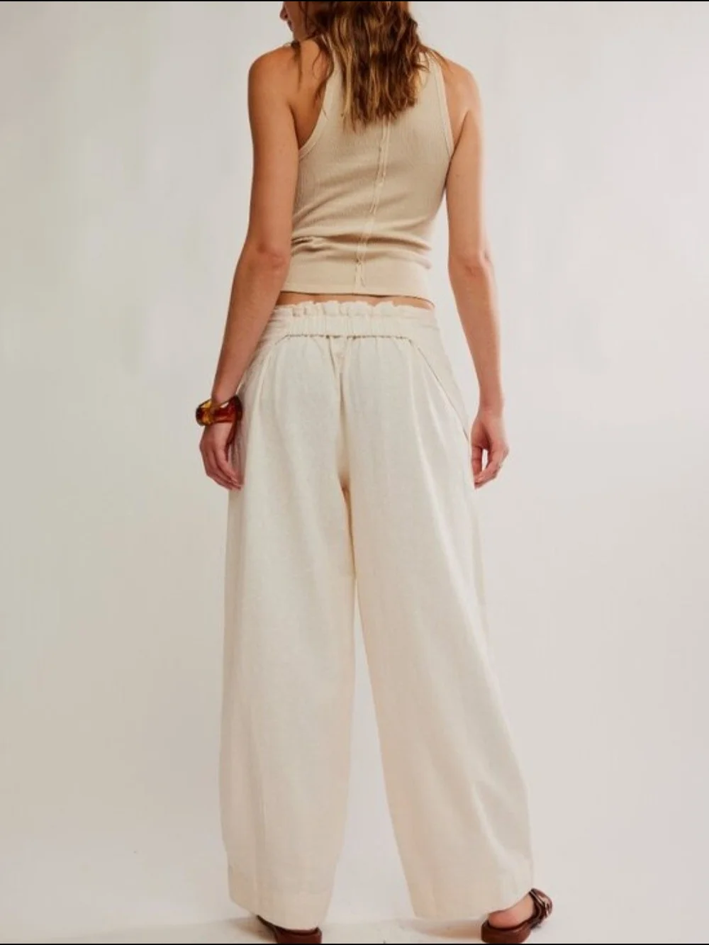 Free People Demi Cotton Linen Pants — Tea Cookie